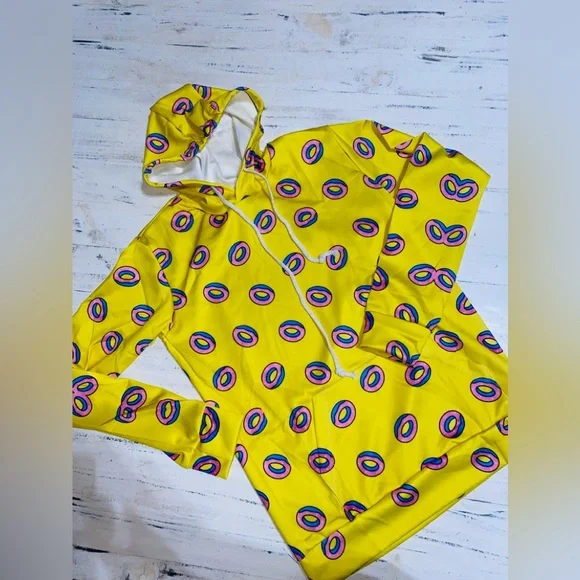New adult XS yellow donut unisex hoodie - Picture 1 of 1